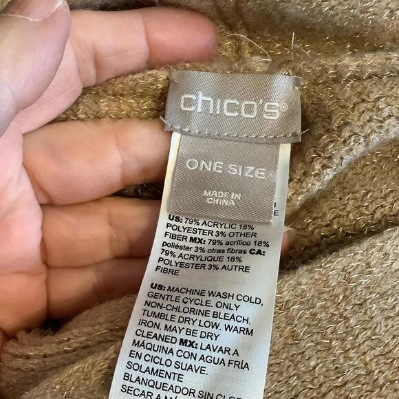 Chicos  Multi-Color Knit Poncho with Stylish Cowl Neck - Picture 5 of 6